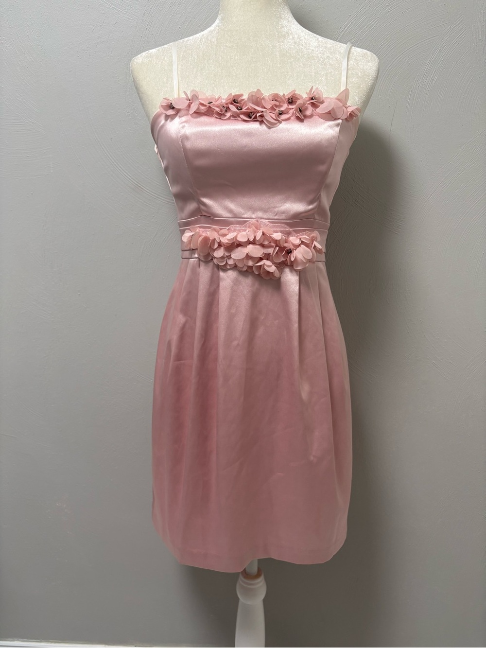 B Darlin Strapless Pink Dress Embellished W Stones